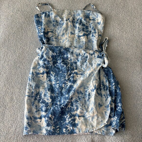 Reformation Tie-Dye Blue Mini Dress - Picture 2 of 6